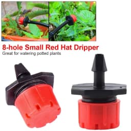 Radhe Adjustable Irrigation Dripper Sprinklers, Emitters For Drip Irrigation System, Red-Black 6