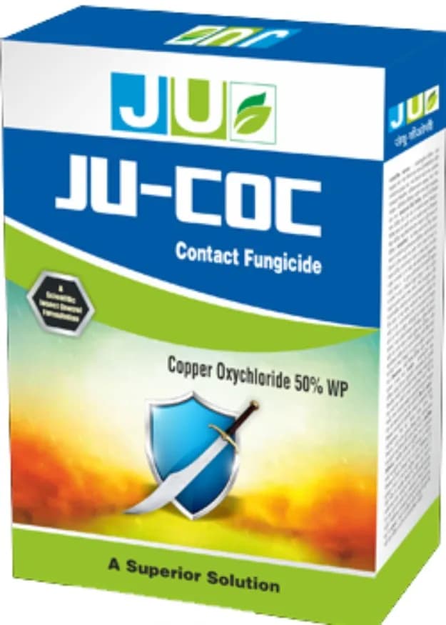 JU-COC Copper Oxychloride 50% WP Contact Action Fungicide, Control Fungal as well as Bacterial Diseases - Image 1