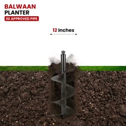 Balwaan PT-12 Single Spiral Earth Auger Planter, 12 Inch Width, Heavy-Duty, Durable And Rust-Resistant 2