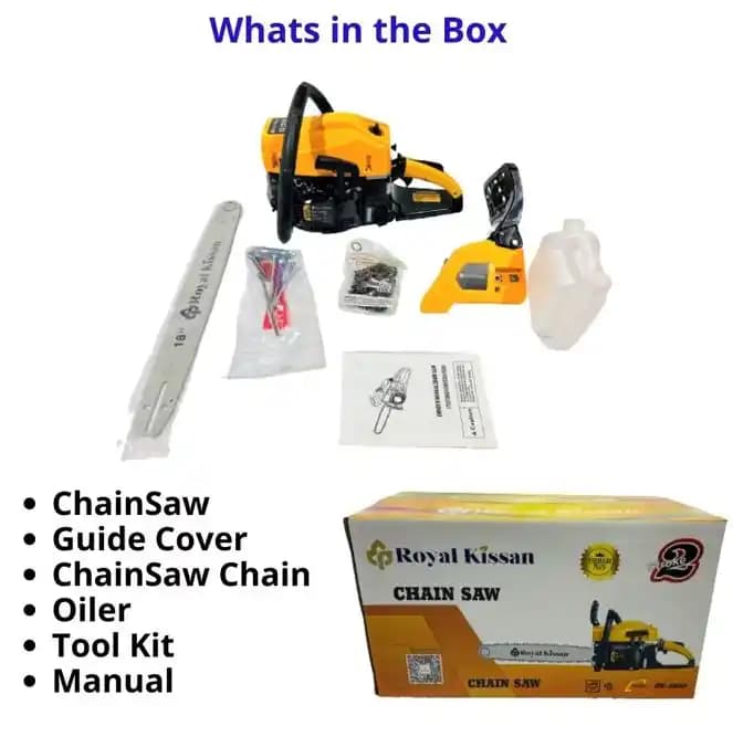 Royal Kissan RK5800 Ultra Premium 18 Inch Chain Saw with Powerful Petrol Engine, 2-Stroke 58CC Suitable for Woodcutting Saw for Farm, Garden and Ranch - Image 5