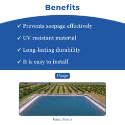 Customize Pond Liner Geomembrane, Size As per client requirement, Thickness 300, 400 Or 500 Micron. ISI Mark Product. 4