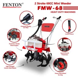 Fenton Krishi FMW-68 Mini Power Weeder, 2 Stroke, 68 CC, 3HP, For Cultivation And Rotary 2