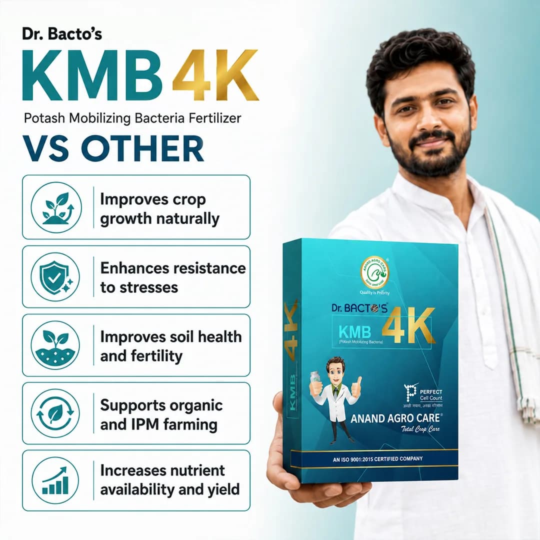 ಆನಂದ್ ಅಗ್ರೋ ಕೇರ್ ಡಾ. ಬ್ಯಾಕ್ಟೋಸ್ KMB 4K (ಪೊಟ್ಯಾಶ್ ಮೊಬಿಲೈಜಿಂಗ್ ಬ್ಯಾಕ್ಟೀರಿಯಾ) ಬೆಳೆ ಉತ್ಪಾದಕತೆ ಮತ್ತು ಇಳುವರಿ ಹೆಚ್ಚಿಸುತ್ತದೆ - Image 6