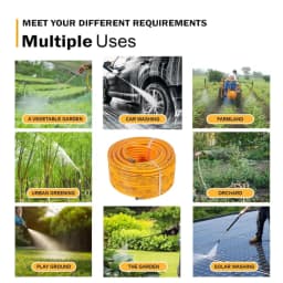 FarmEarth High Pressure Hose Pipe 8.5mm, 5-Layer, Leak-Proof, Heavy Duty Pipe For Gardening, Car, Bike Wash, Flexible, UV Resistant, Agriculture Use 9