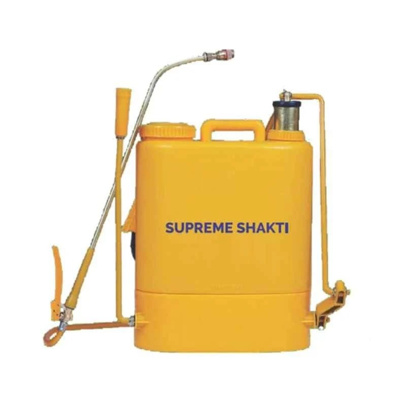 FarmEarth Supreme Shakti Plastic Heavy Duty Manual Agriculture Sprayer With Brass Chamber & Brass Nozzle, 16L Capacity, Yellow Color