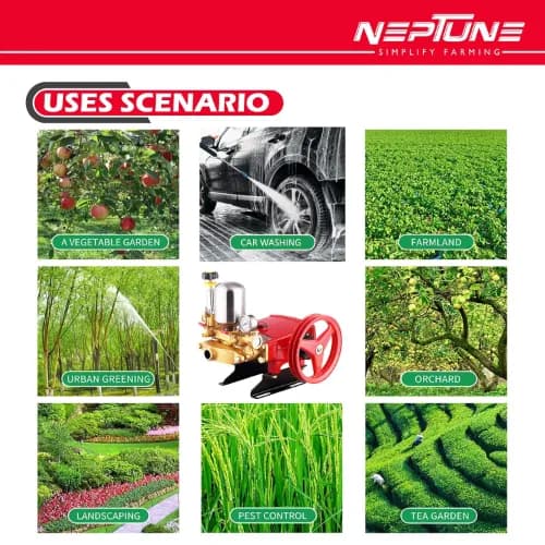 Neptune HTP-Gold Triplex Sprayer Pump, 22-30 L-min Output, High Pressure Tractor-Mounted Sprayer Pump for Fertilizer And Car Wash Solutions - Image 9