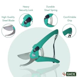 GACIL 5-In-1 Gardening Tool Kit Set For Home Garden, Includes Hand Gloves, Hand Shovel, Hand Fork, Hand Cultivator And Pruner 5