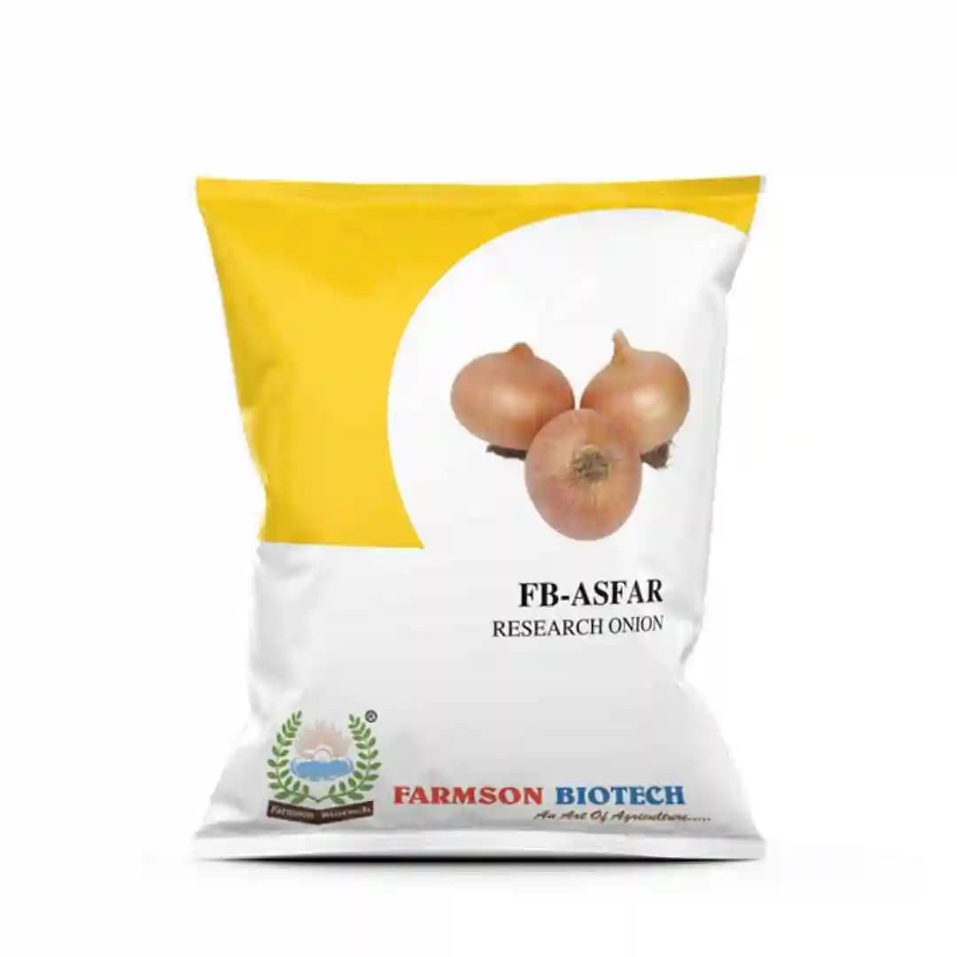 Farmson FB Asfar Onion Seeds (Yellow Patti, Puna Fursangi) Onion for Rainy Season, Globe Shape