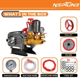 Neptune HTP-Gold-Plus Triplex Sprayer Pump, 30-45 L-Min Output, High Pressure Tractor-Mounted Sprayer Pump, Pesticide, And Car Wash Solutions 3