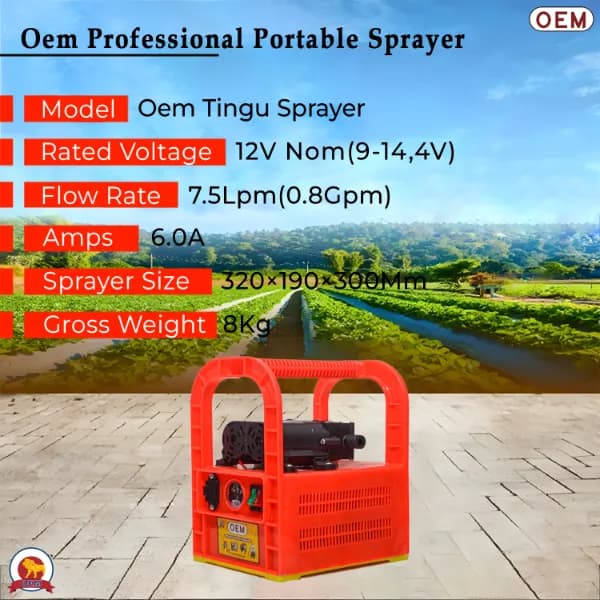 OEM Portable Double Motor Battery Sprayer 12V x 14A Battery, Special Gun & 10 Mtr Pressure Pipe, Ideal For Gardening, Pesticide Application (TP01) - Image 4