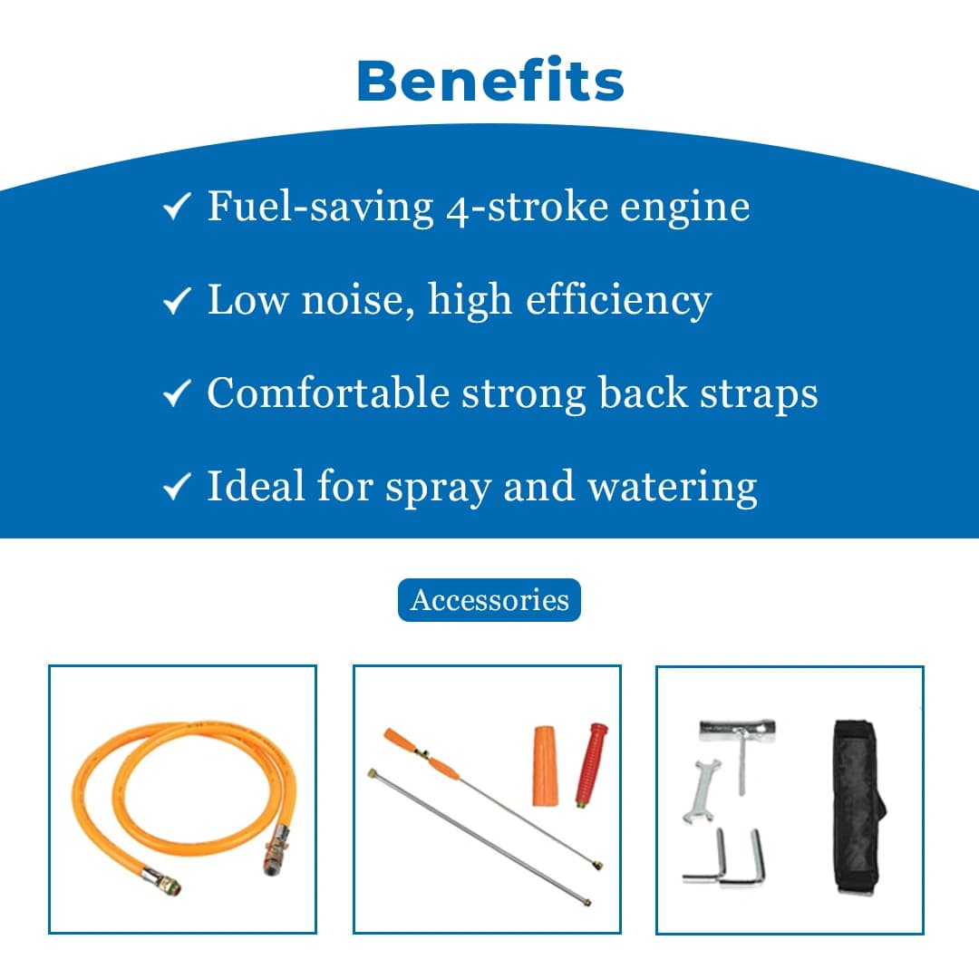 Balwaan BKS 35 Knapsack Petrol Power Sprayer 4 Stroke, Used For Spraying Liquid Solutions In Agricultural & Gardening Area, 25 Liter Tank Capacity - Image 4