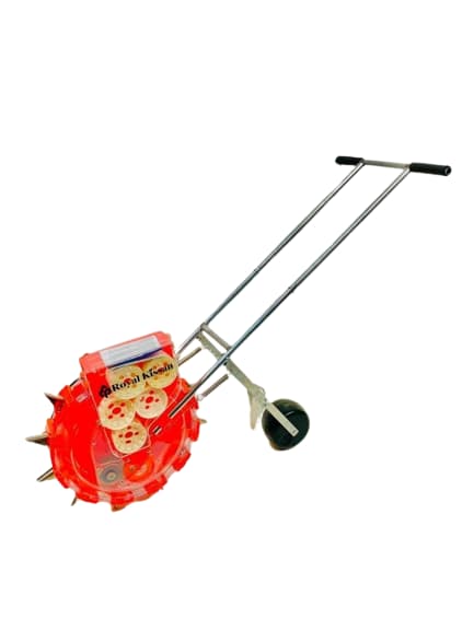 Royal Kissan Adjustable Agricultural Hand Operated Manual Seeder (RK-A012)With Adjustable Speed Space And Mouth Number.