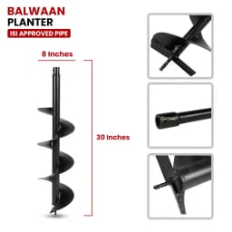 Balwaan PT-8 Single Spiral Earth Auger Planter, 8 Inch Width, Heavy Duty, Durable And Rust Resistant 3