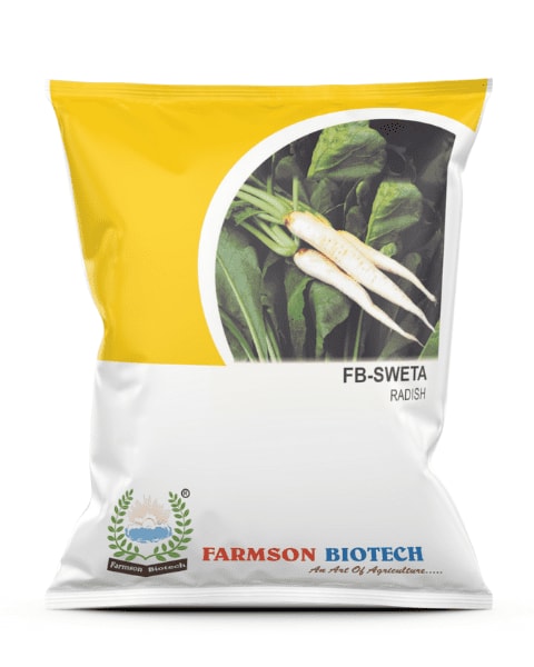 Farmson FB Sweta Radish Seeds, Excellent Heat Tolerant, Suitable for Intercrop