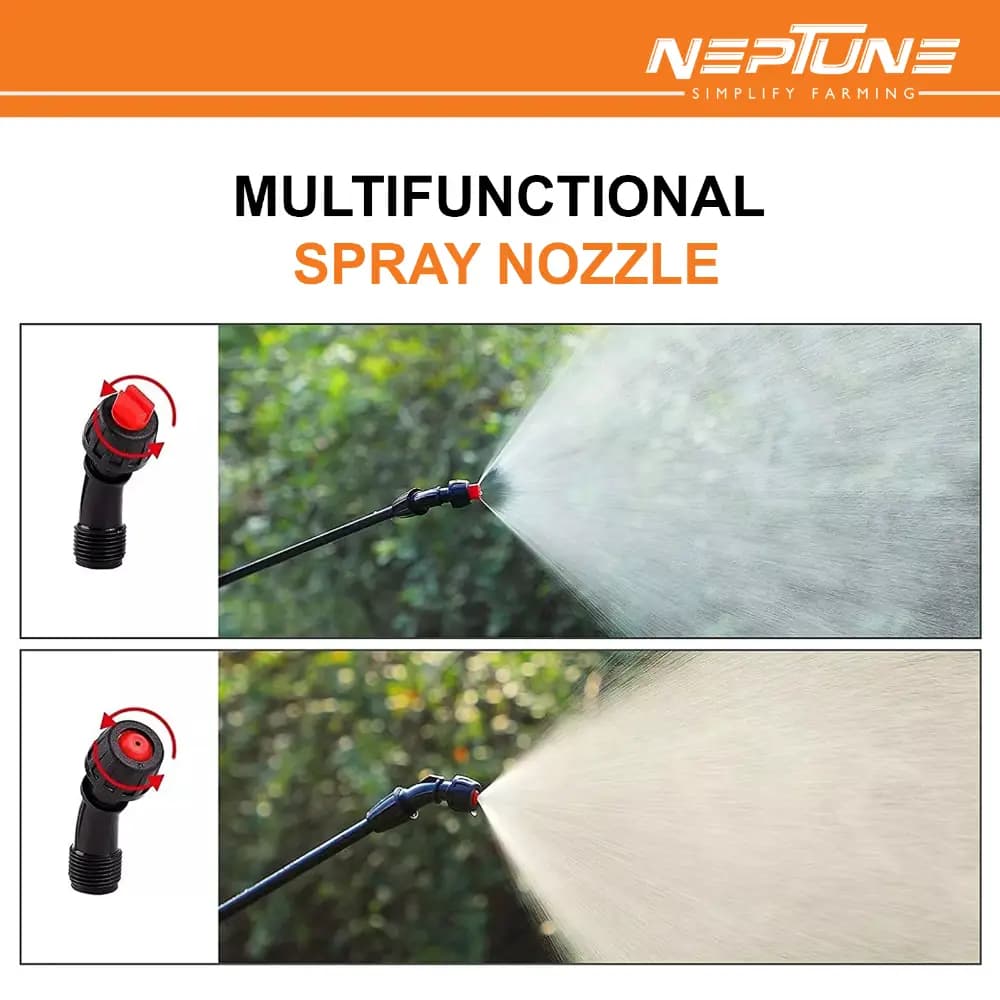 Neptune Max-10 12V Lithium-Ion Battery Powered Garden Sprayer With 10 LTR Tank Capacity, Waist Supporting Guard, 2 Spray Nozzles For Farming & Garden - Image 4