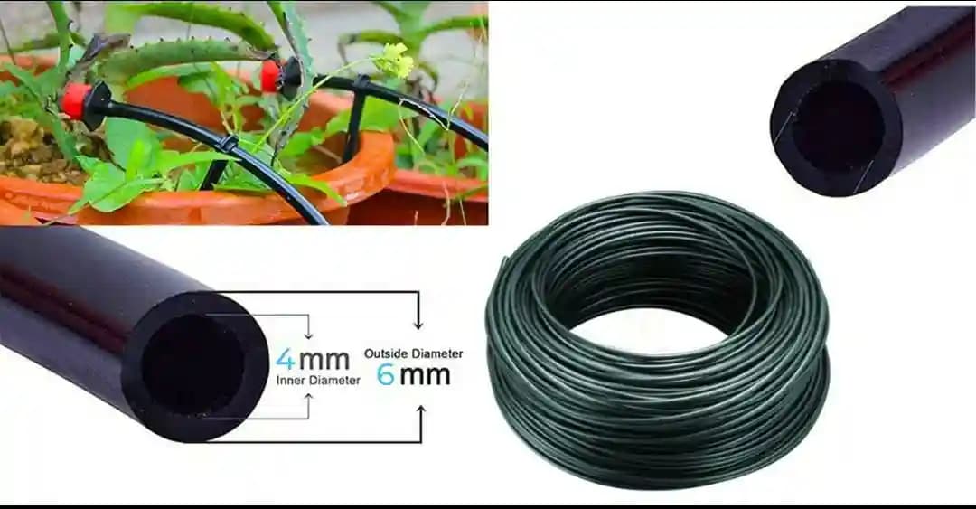 PEP SOLUTION Drip Irrigation 4mm INTERNAL DIA Feederline Pipe with Pin Connector, Dummy and Puncher - Image 2