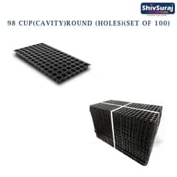 शिवसूरज 98 कैविटी सीड्लिंग ट्रे, गोल आकार के छेद वाली ट्रे, नर्सरी ट्रे, बीज बोने के लिए। 7