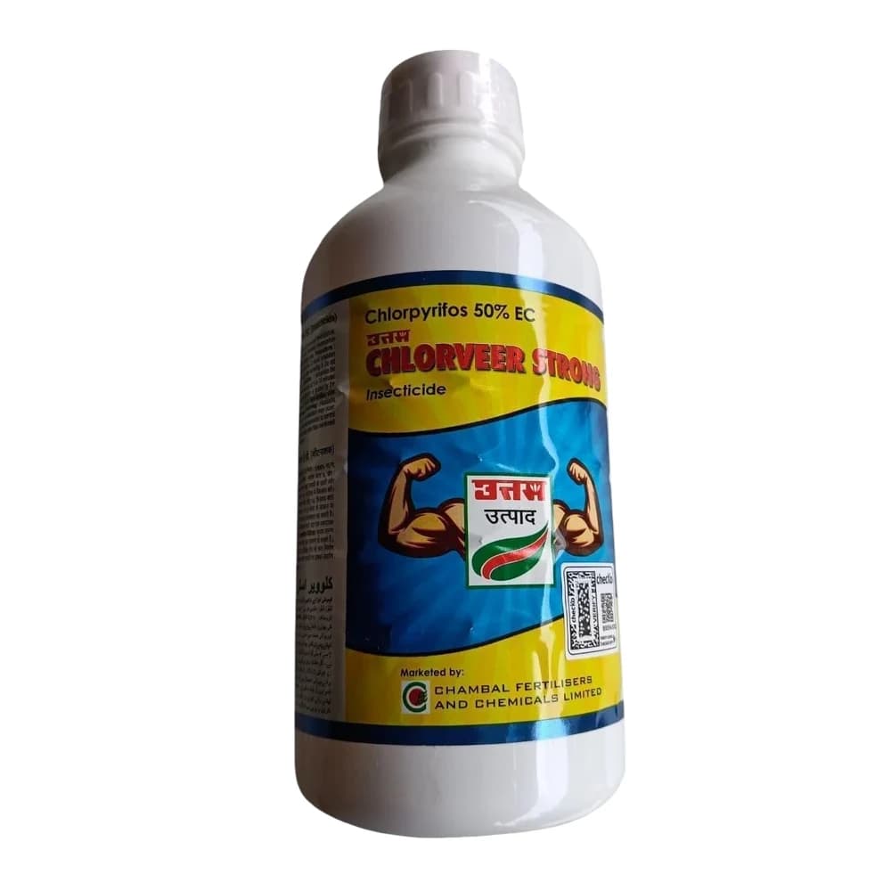 Uttam CHLORVEER STRONG Chloropyriphos 50% EC Insecticides, Best For Ball Worm, Stem Borer and Leaf Roller And Termite Control - Image 1