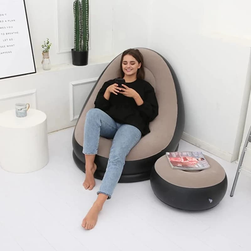 Portable Inflatable Air Sofa, Lounge Chair With Pump For Indoor Outdoor Use - Image 6