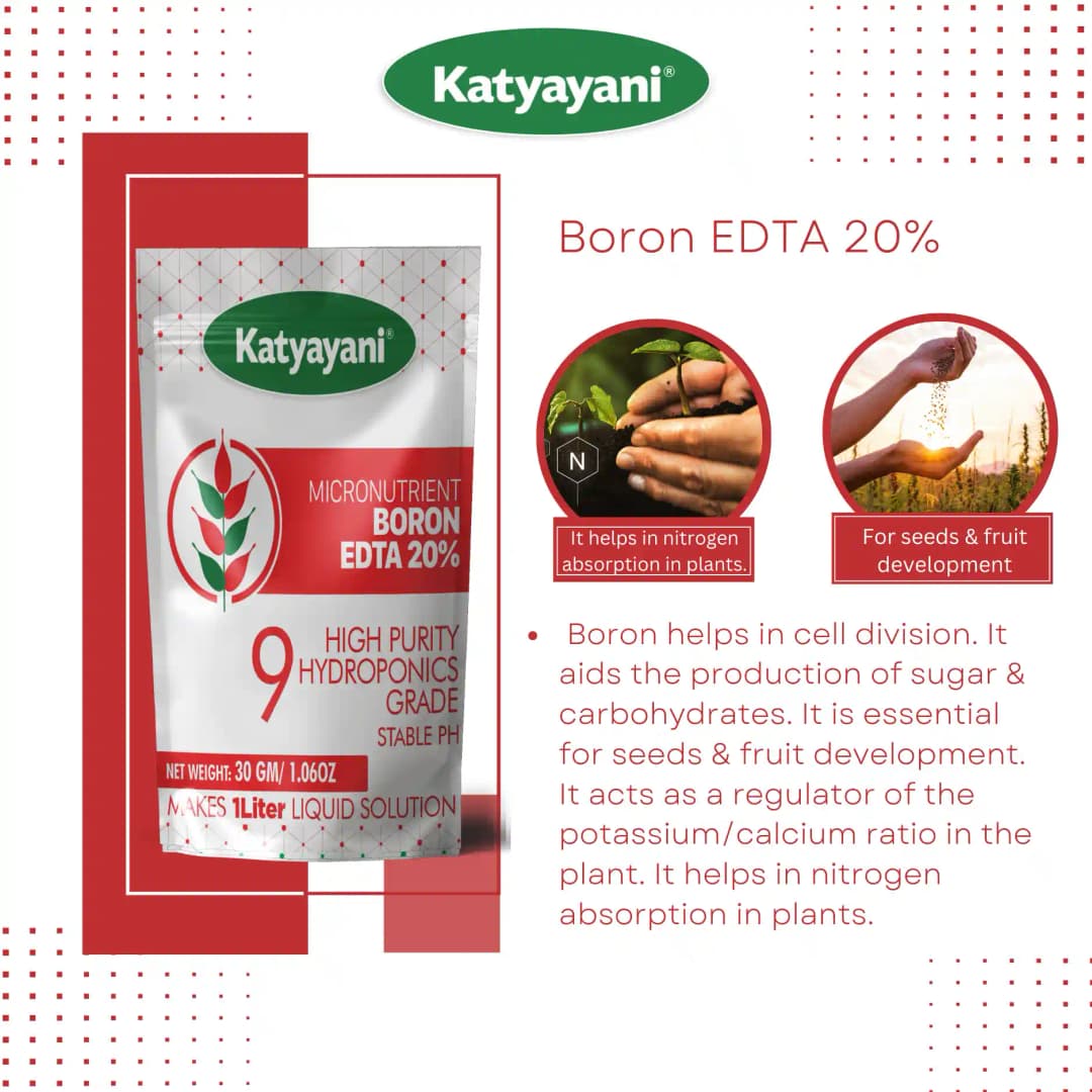 Katyayani Boron 20% EDTA Micronutrient Fertilizer, Hydroponics Grade, Water-Soluble and Enhanced Nutrient Uptake - Image 6