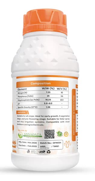 Annadata Ferticon Liquid NPK 10:34:00 High Phosphorus Crop Fertilizer - Image 3