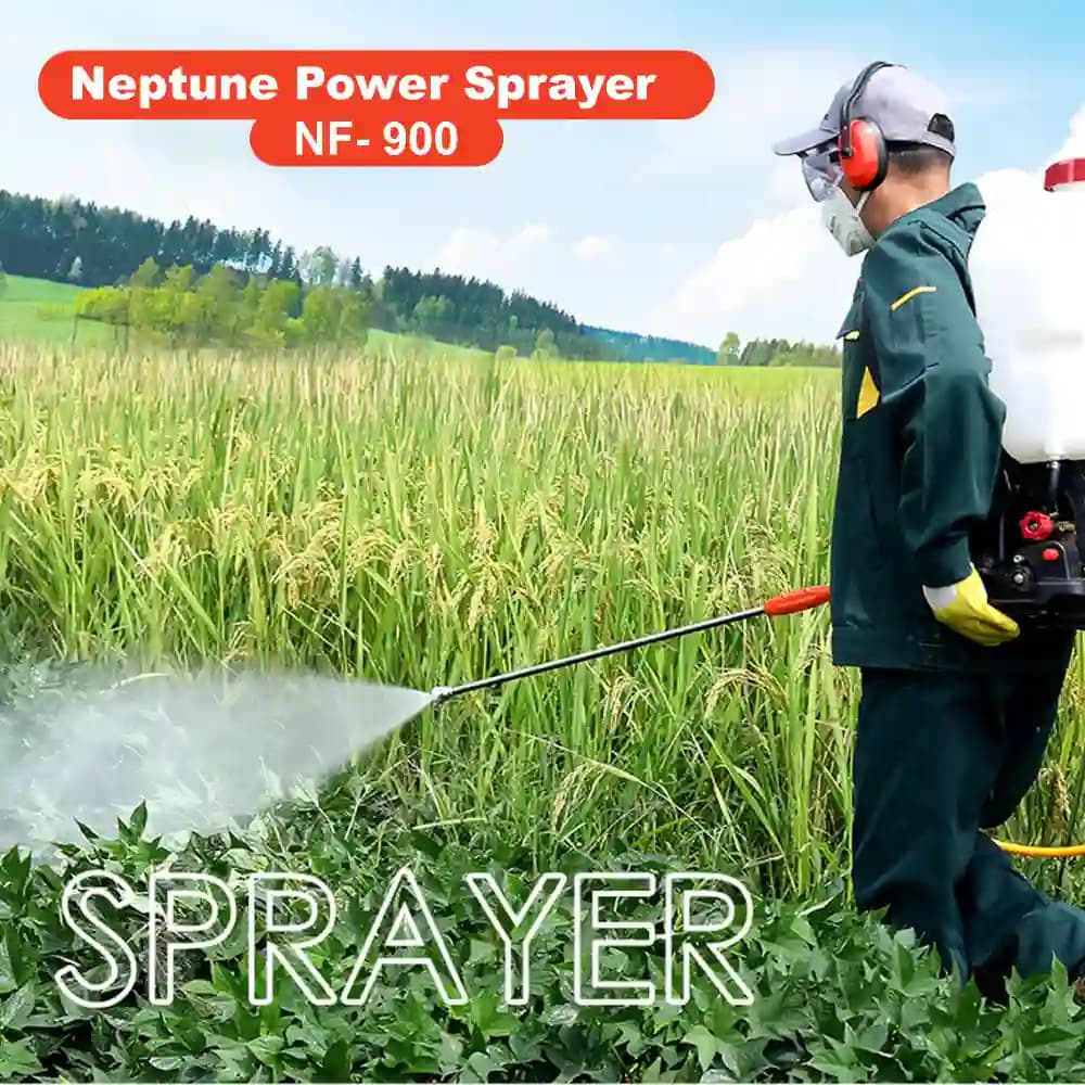 Neptune Model-900 Knapsack Power Sprayer, 4-Stroke 35CC Petrol Engine, 20L Tank, 2 Types Spray Guns Included, Ideal for Farming, Agriculture & Garden - Image 2