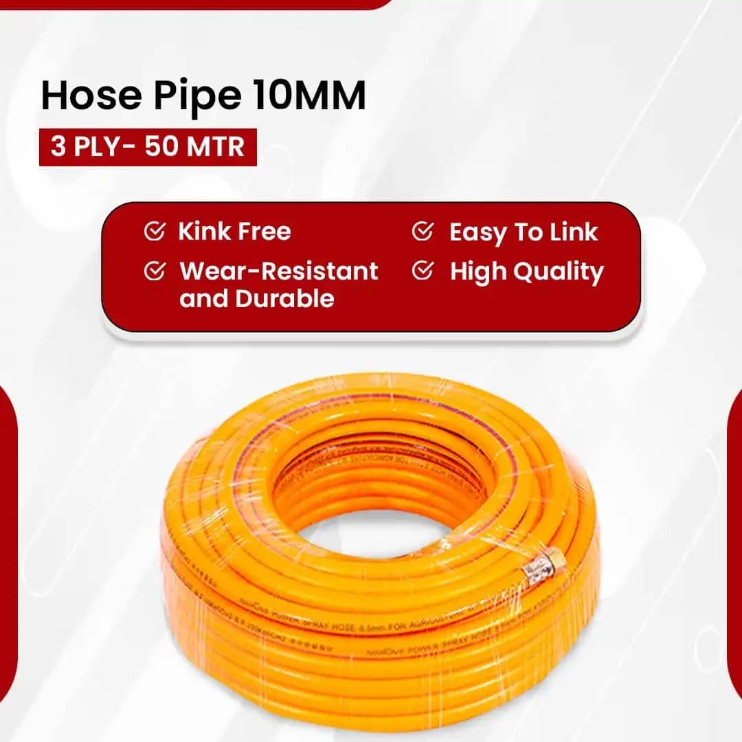 Balwaan 10mm Hose Pipe, 3 Ply, Heavy Duty High Pressure PVC Pipe, Efficient Spraying In Gardening, Agriculture, Commercial And Construction Use - Image 2