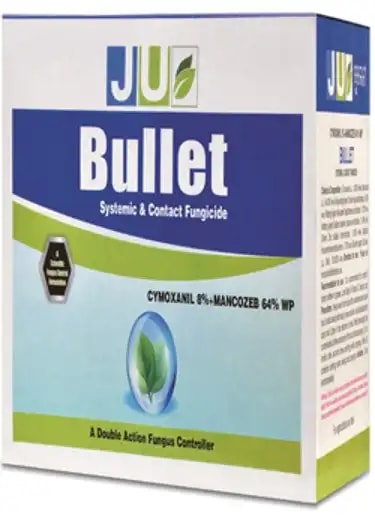 JU Bullet Cymoxanil 8% + Mancozeb 64% WP Broad Spectrum Fungicide, Which Gives Excellent Control On Downy Mildew And Late Blight