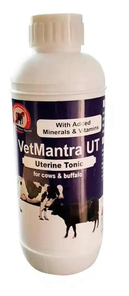 VetMantra UT, Uterine Tonic for Cow and Buffalo, For Retension Of Placenta, Uterine Infections, Irregular Lochial Discharge - Image 1
