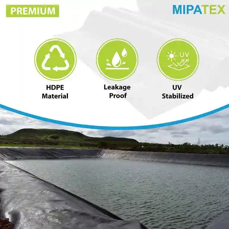 Mipatex HDPE Plastic Geomembrane Fish Pond Liner Sheet 500 Micron, Easy to Install