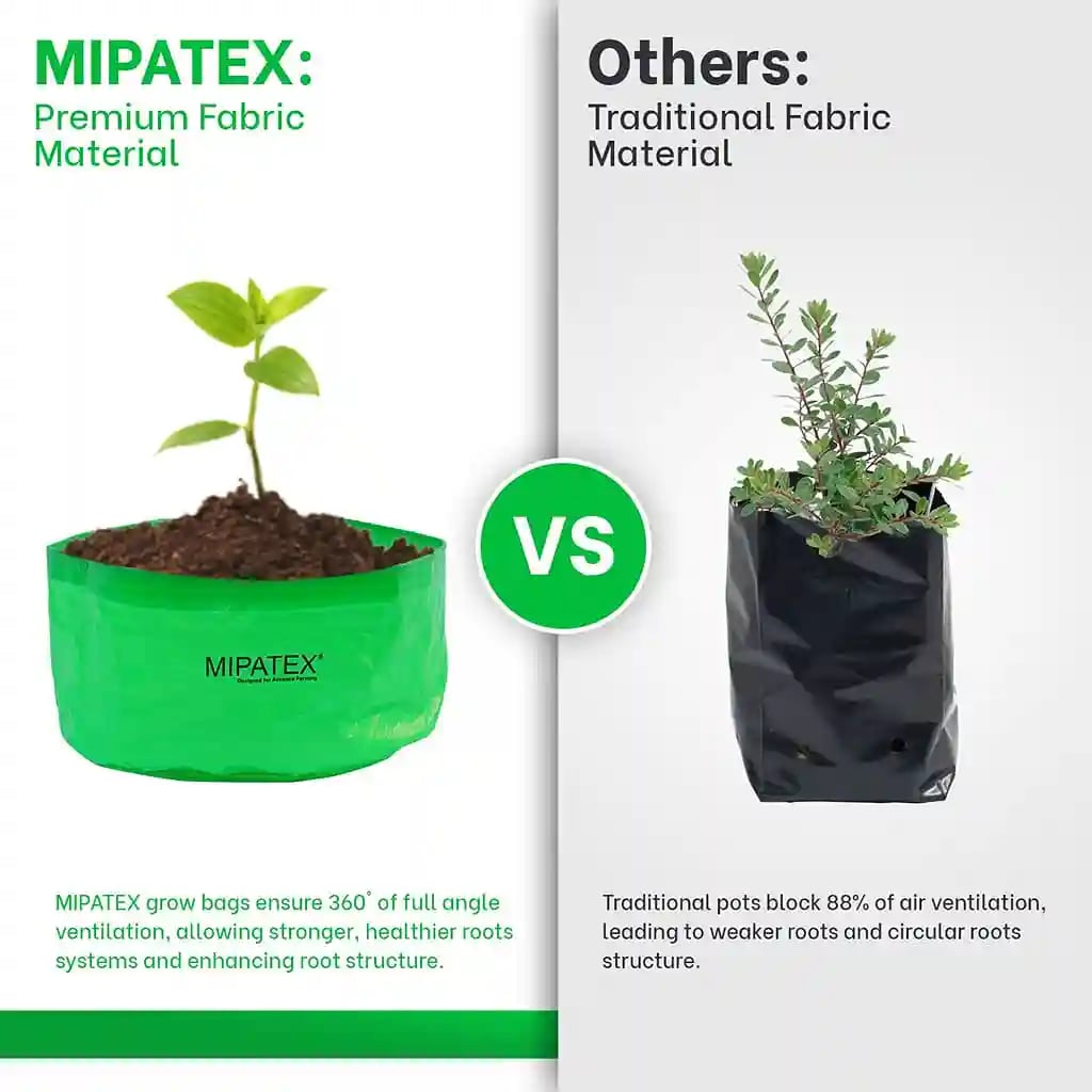 Mipatex Woven Fabric Grow Bags, Heavy Duty Premium HDPE Woven Laminated Fabric