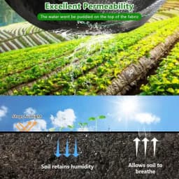 Singhal 90 GSM Garden Weed Control Barrier Sheet Mat, Landscape Fabric, Heavy Duty Weed Block Gardening Mat For Gardens (Black) 4