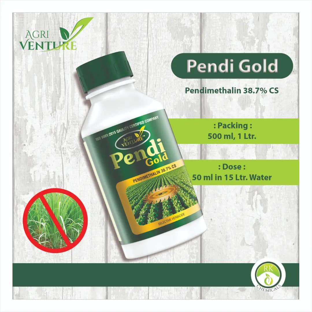 Agriventure Pendi Gold Pendimethalin 38.7% CS Herbicide, Designed For Weed Control In Crops - Image 1