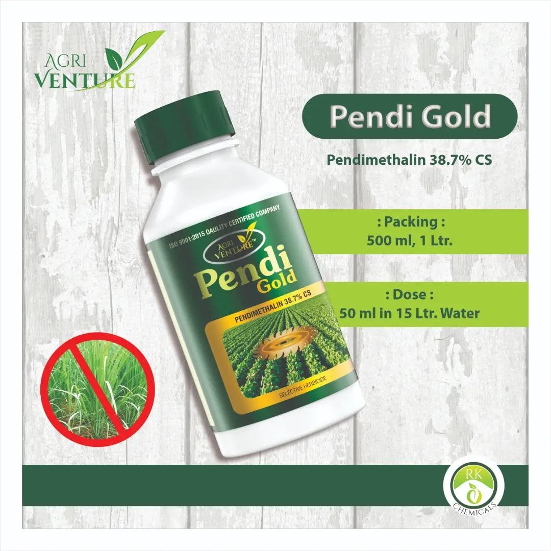 Agriventure Pendi Gold Pendimethalin 38.7% CS Herbicide, Designed For Weed Control In Crops