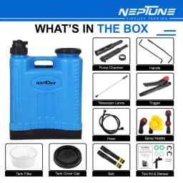 Neptune NF-10B Manual Knapsack Sprayer, Hand-Operated High-Pressure Pump, 16L Tank, Telescopic Lance with 3 Nozzles, Ideal for Farming, Gardening 4