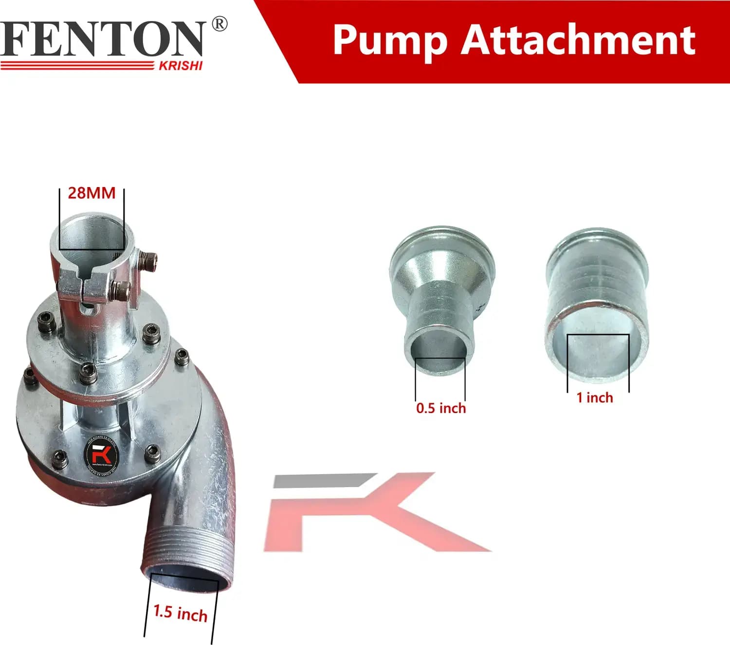 Fenton Krishi FTK-WPA-BC28 Water Pump Attachment For Brush Cutter 28MM Shaft, Grass Cutter Acessories - Image 2
