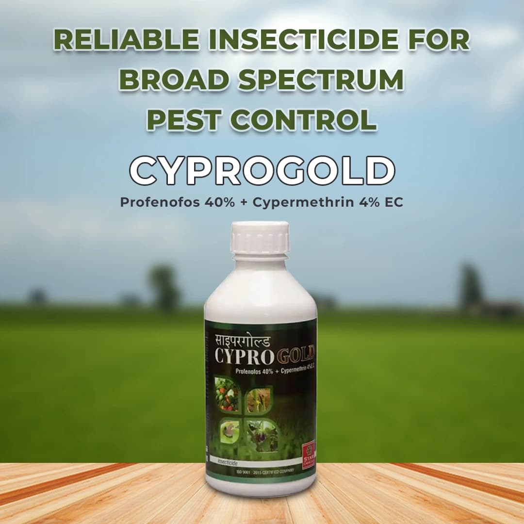 Startek Chemicals Cyprogold Profenofos 40% + Cypermethrin 4% EC For Effective Controlling the Insects. - Image 2