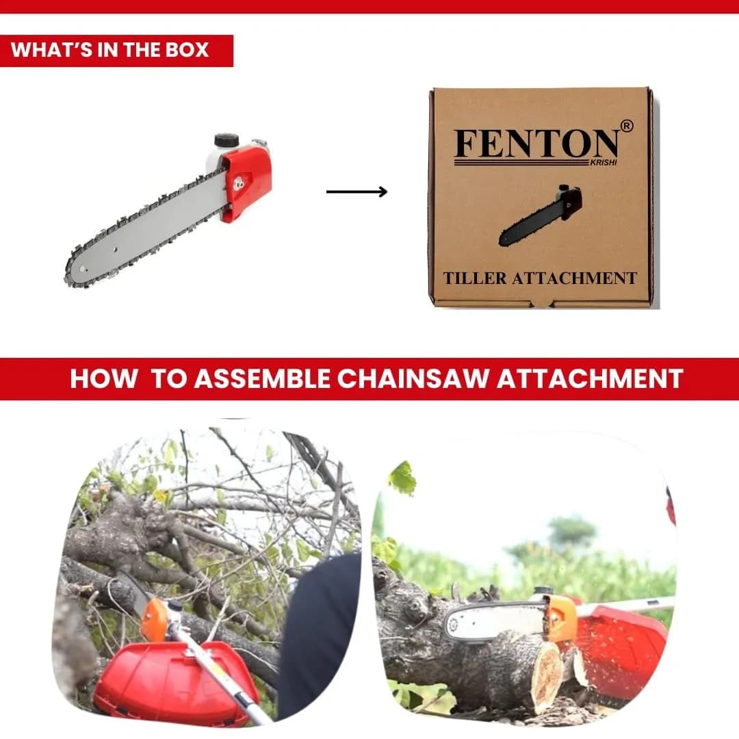 Fenton Krishi FTK-CA-28C Chainsaw Attachment, 28mm Shaft and 30cm Guide Bar, Suitable For Corded & Cordless Brush Cutter - Image 6