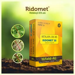 Ridomet Metalaxyl 35% WS Fungicide, A Systemic Contact Fungicide that Ensures Double Protection. 4