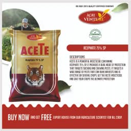Agriventure ACETE Acephate 75% SP Insecticide, Broad Spectrum Systemic And Long Lasting Protection Against Insects 2