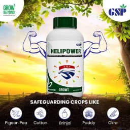 GSP Helipower Chlorantraniliprole 9.3% + Lambda Cyhalothrin 4.6% ZC Insecticide, Use For Cotton, Soybean, Paddy, Pigeon Peas, Brinjal and Okra 6