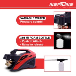 Neptune PW-1000-FX Portable High Pressure Washer, 1800W, 120 Bars, 10L-Min Flow Rate, 6 Meter Hose, Ideal for Washing Cleaning And Household 4