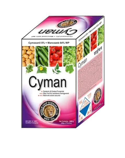 Shivalik Cyman Cymoxanil 8% + Mancozeb 64% WP Fungicides, Fungicide, Useful Against Downy Mildew, Late Blight, White Rust. - Image 1