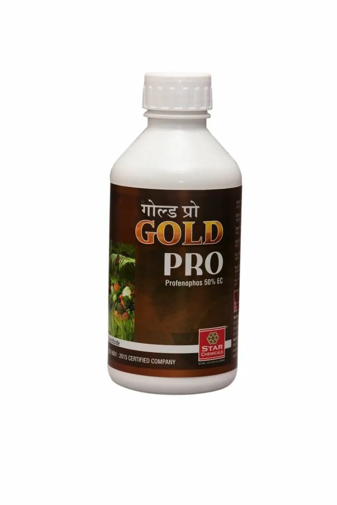 स्टार केमिकल्स गोल्ड प्रो प्रोफेनोफोस 50% ईसी. गैर- चयनात्मक कीटनाशक, जो ऑर्गनोफॉस्फेट समूह से संबंधित है।