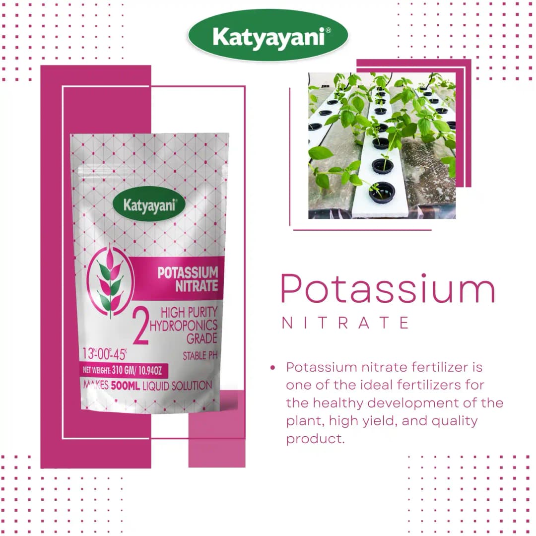 Katyayani Potassium Nitrate, 100% Water Soluble Fertilizer, Hydroponics Fertilizer, Suitable For All Crops. - Image 2