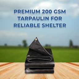ब्लैक एचडीपीई 200 जीएसएम, अत्यधिक टिकाऊ प्लास्टिक तारपोलिन, तिरपाल, ताड़पत्री फॉर मल्टीपर्पस , मजबूत और लंबे समय तक चलने वाला उत्पाद. 2