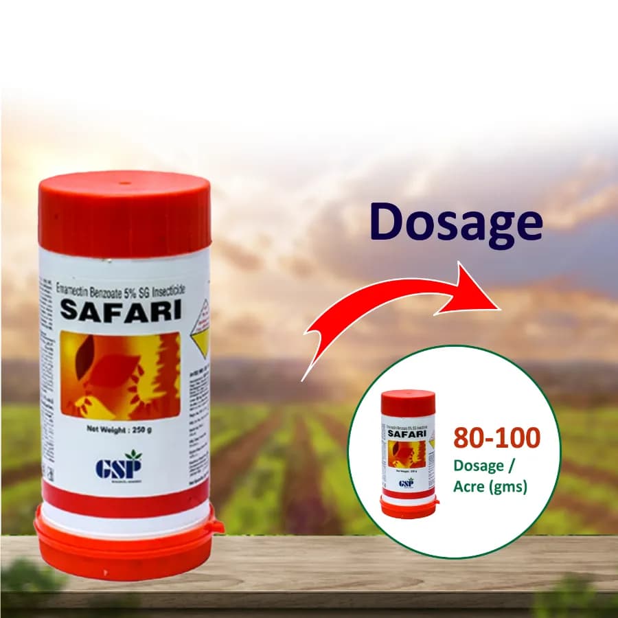 GSP Safari Emamectin Benzoate 5% SG Insecticide, Effective For Bollworm Thrips And Mites Control - Image 5