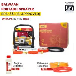 Balwaan BPS-35i ISI Marked Portable Sprayer with 25 Mtr Hose Pipe, 4 Stroke 35CC Engine, Less Fuel Consumption 3