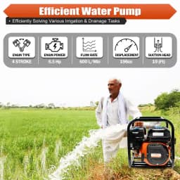 Neptune NPP-30 Water Pump, 3 Inch Outlet, 6.5 HP, 196 CC 4 Stroke Petrol Engine, 3600 RPM Ideal for Farming, Irrigation, Draining & Gardening 4