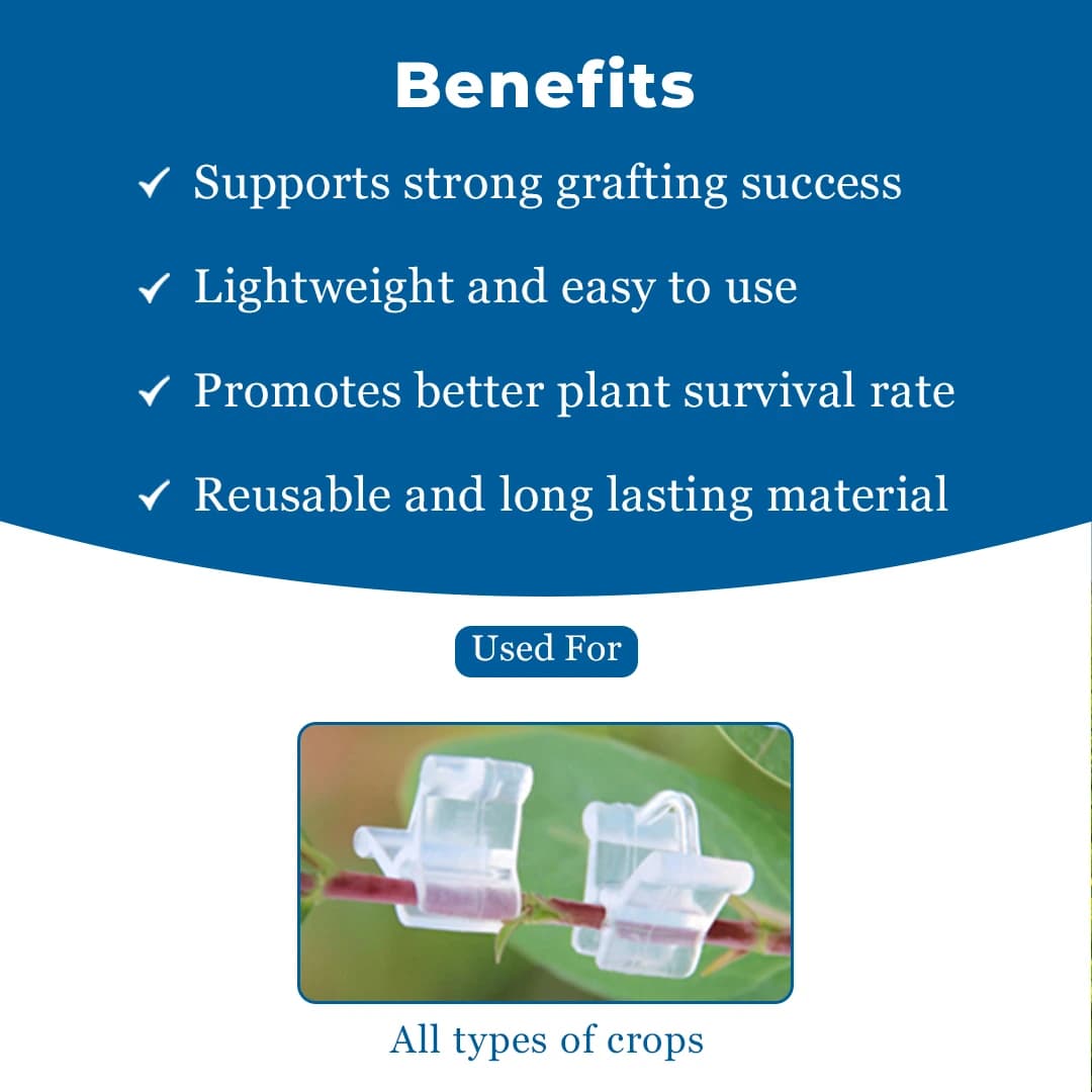 सिद्धि गार्डन प्लांट ग्राफ्टिंग क्लिप 4 से 6 मिमी ग्राफ्टिंग क्लिप व्हाइट, प्लांट स्ट्रेटनर क्लिप - Image 4